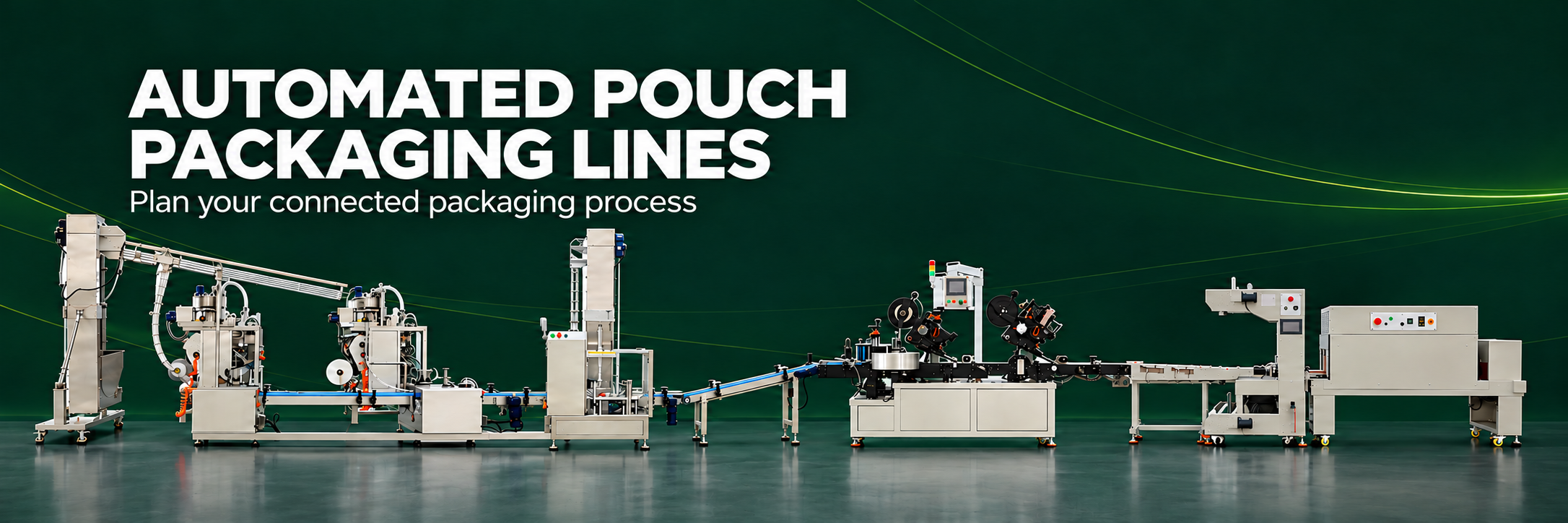 Automated pouch packaging lines