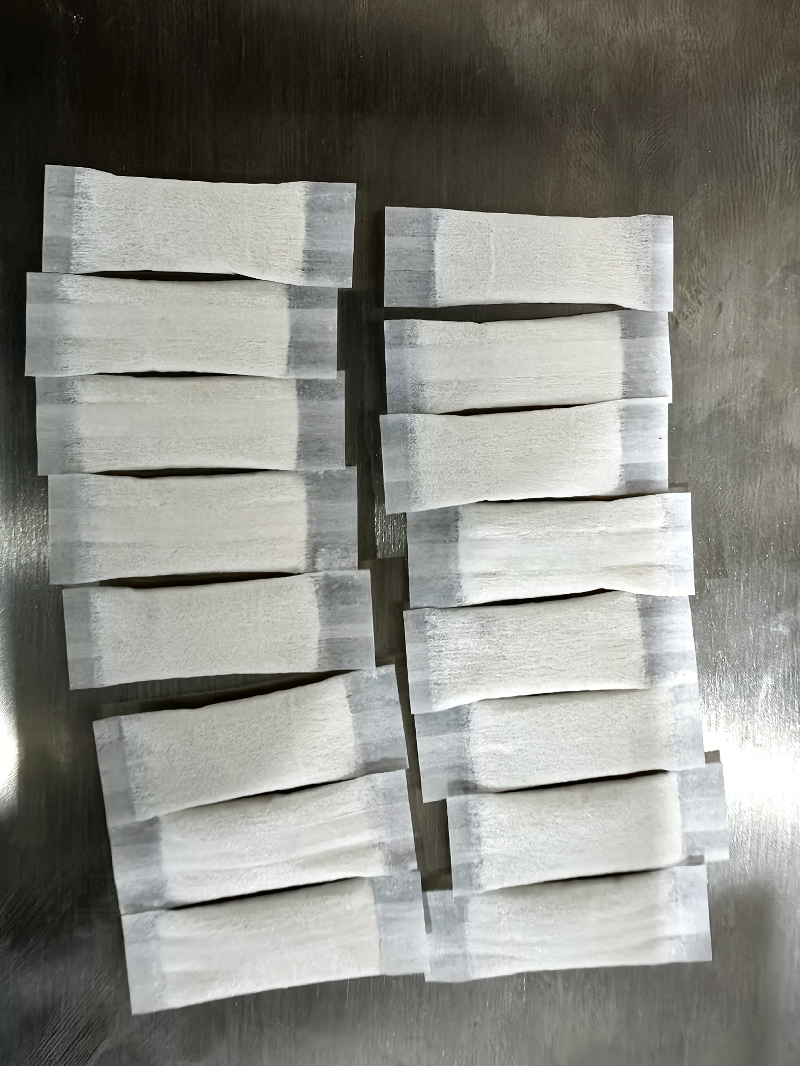 Actual finished white inner pouch samples